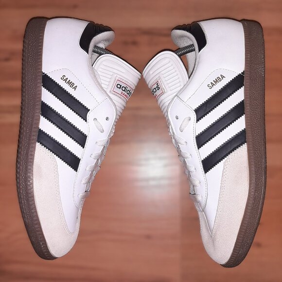 ADIDAS SAMBA CLASSIC 772109 White Black Indoor Soccer Shoes | Men\'s Size 9 main image 5